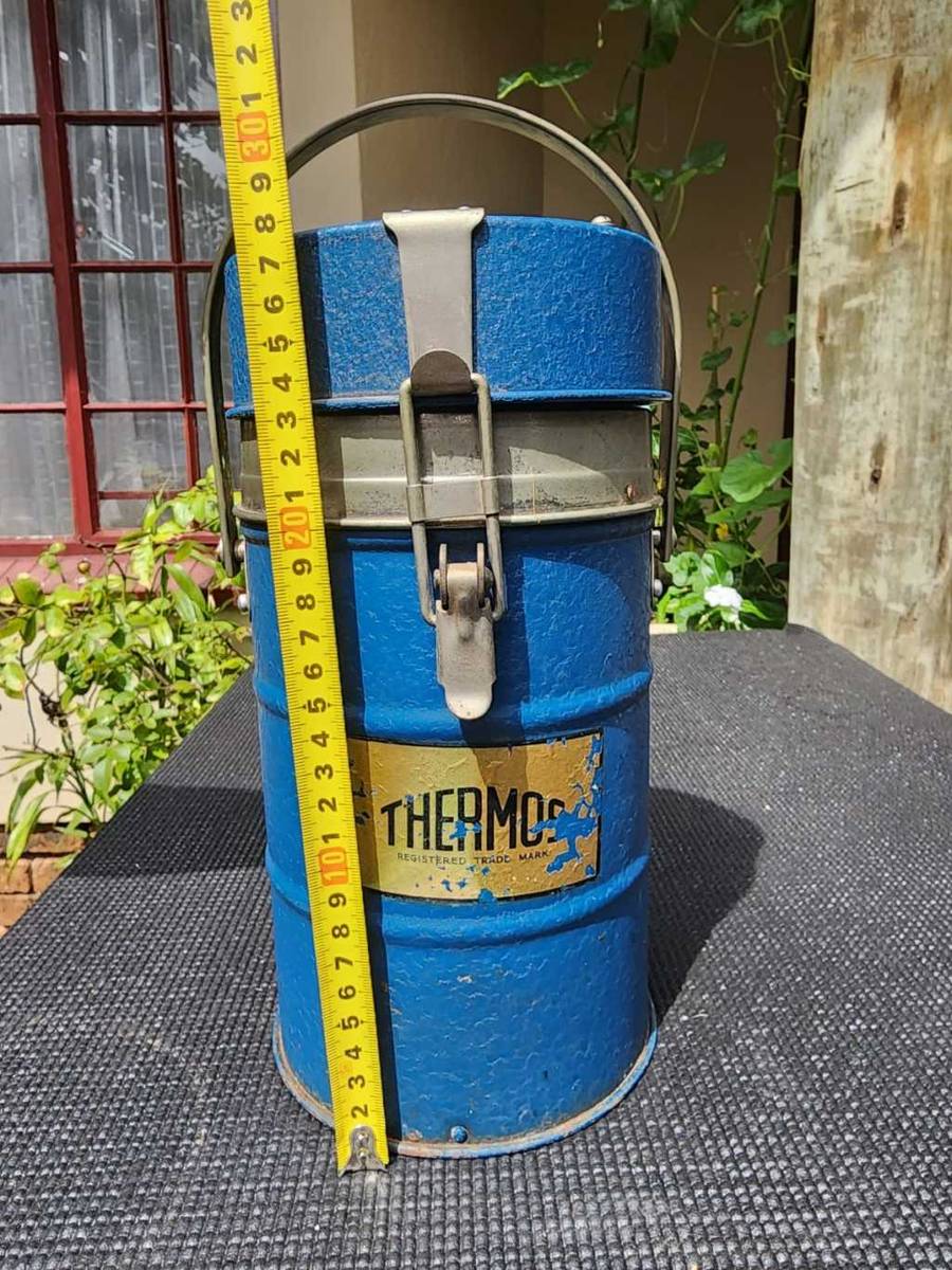 Flasks Iconic 1930s Large Blue Thermos Brand Vacuum Flask The Very